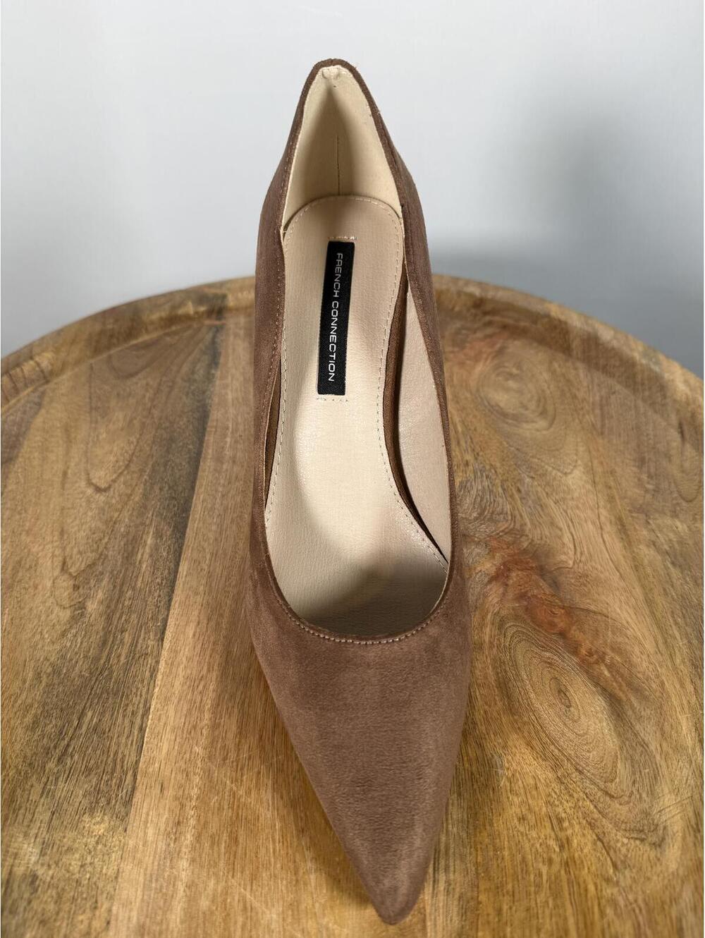 French Connection Suede Pointed Toe Heels Brown Stiletto Pumps US 8 NWB - Picture 7 of 11